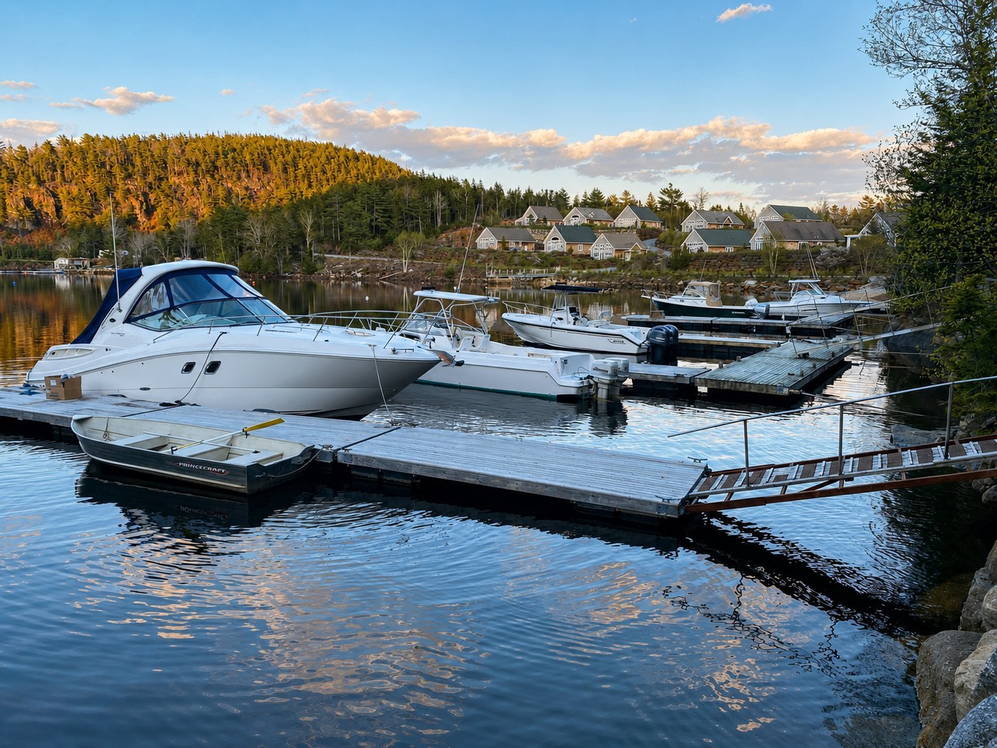 Boats docked at the marina in Nova Scotia, Canada