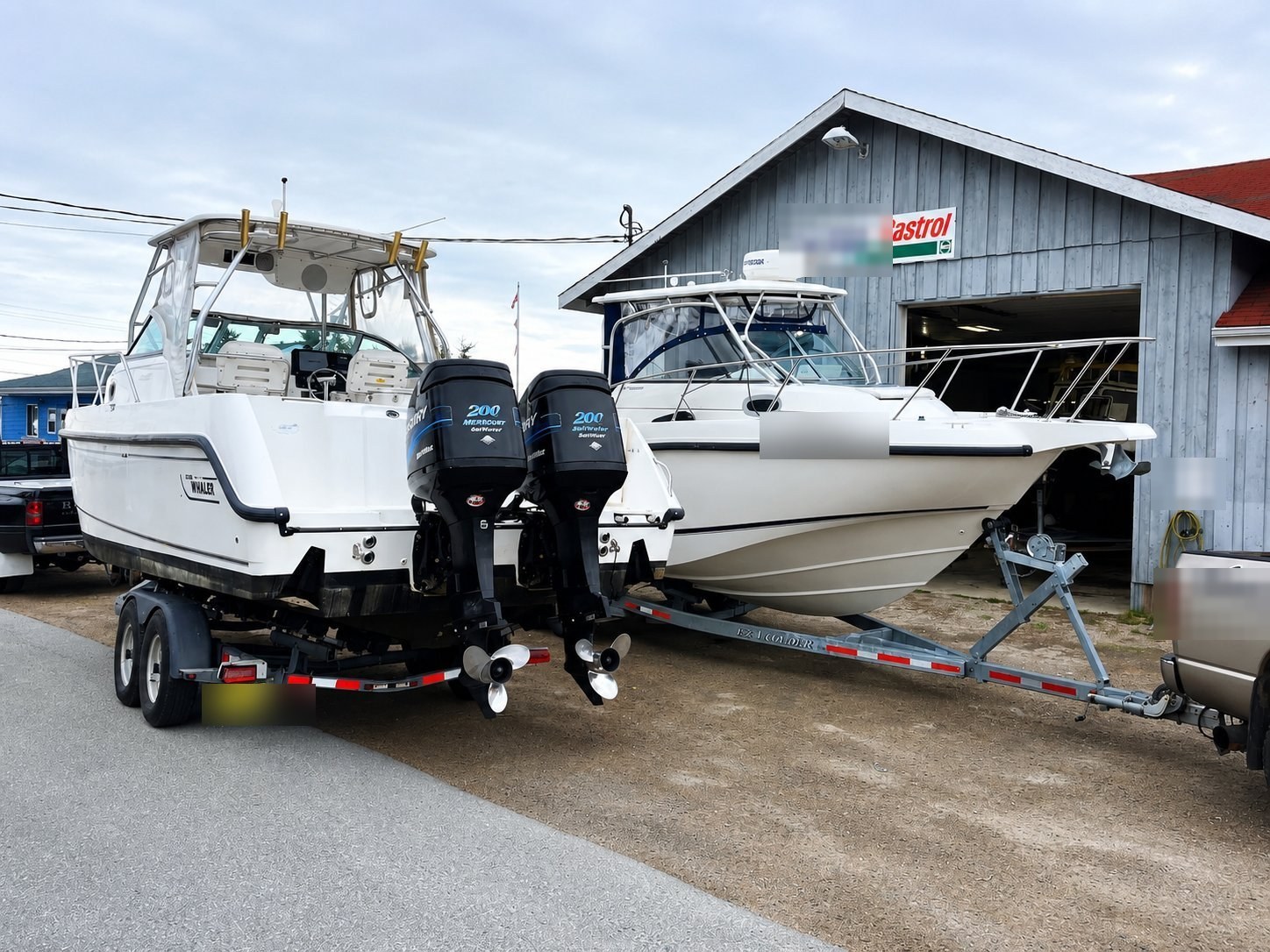 Boats outside the Coastal Marine Co. shop
